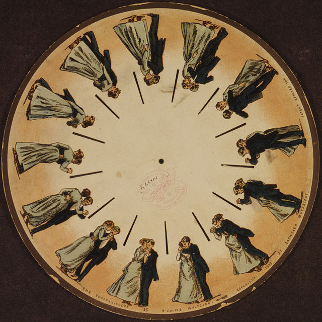 A phenakistoscope disc by Eadweard Muybridge (1893)